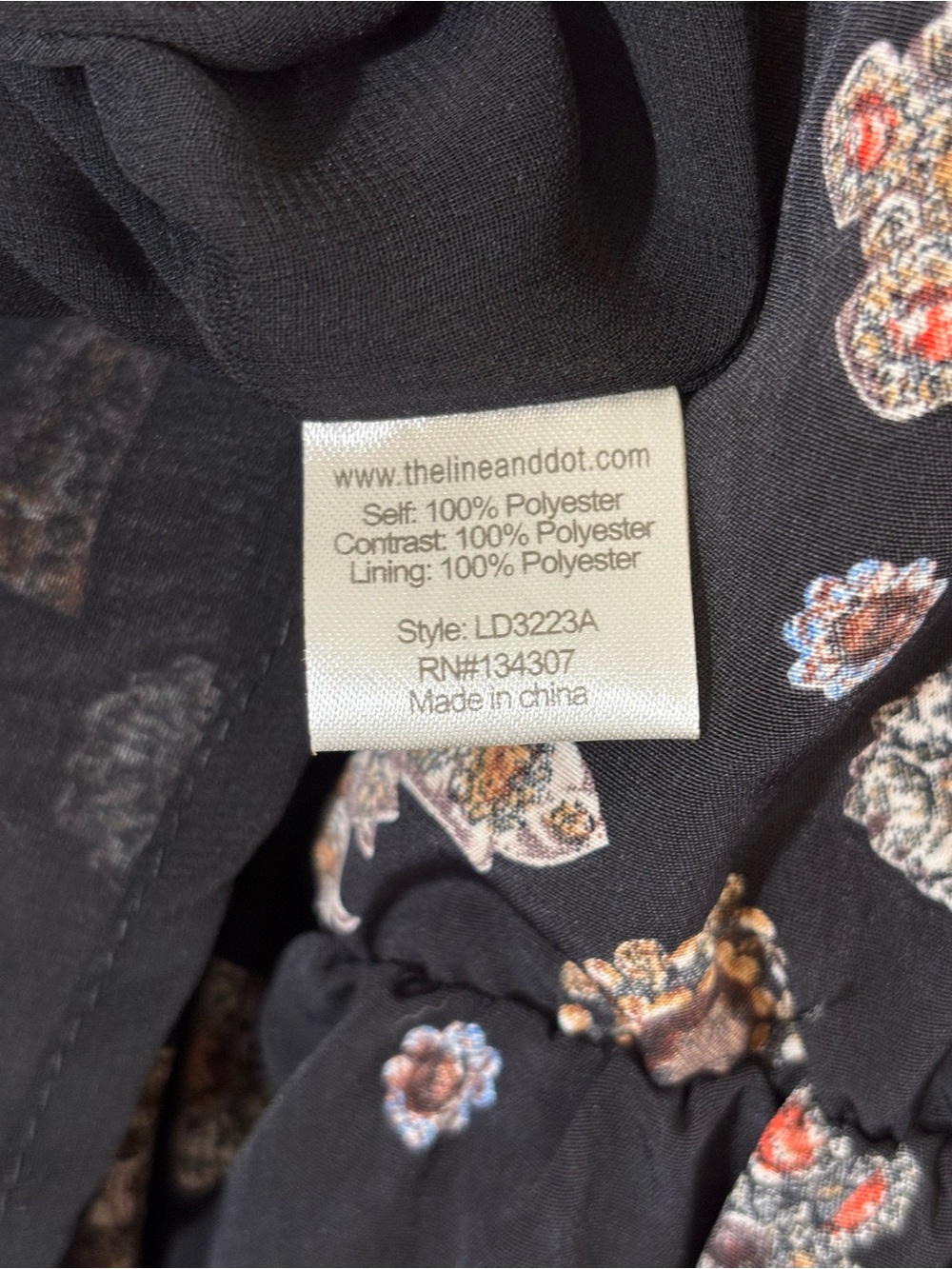 NWT Line & Dot Black Jewel Print Rhinestone Collar Long Sleeve Mini Dress Small - Picture 14 of 14